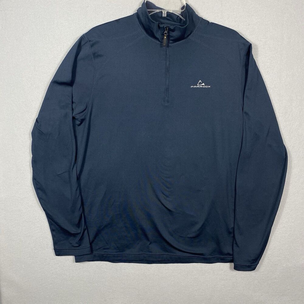 Paradox 1/4 Zip Pullover Shirt Base Layer Blue Top Polyester Spandex Medium‎